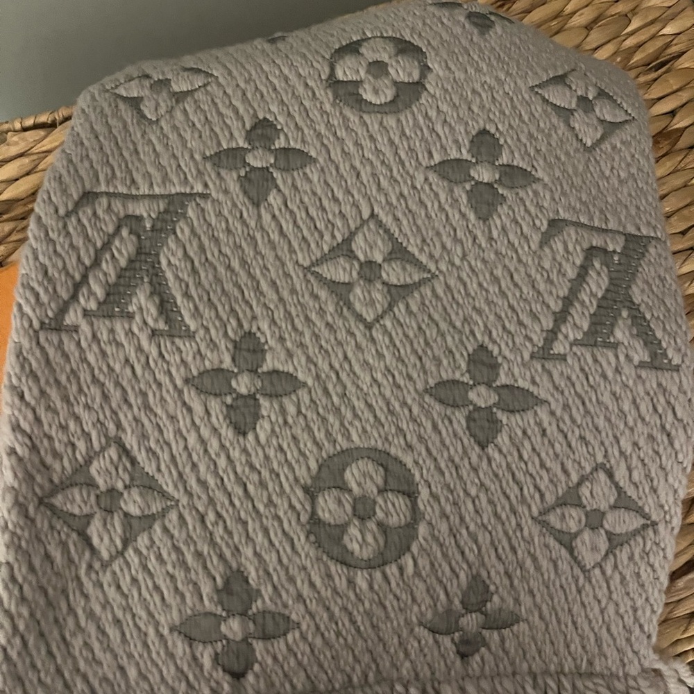 Louis Vuitton Gray Wool Scarf